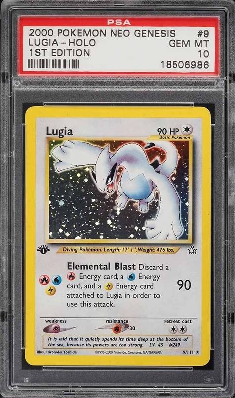 2000 Lugia Neo Genesis 1st Edition PSA 10
